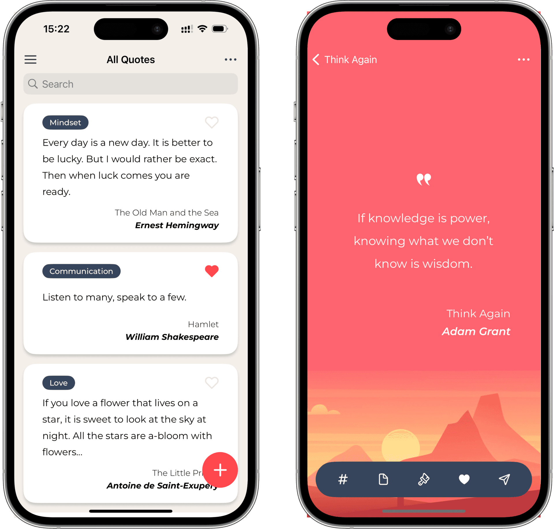 Home and Quote Screens